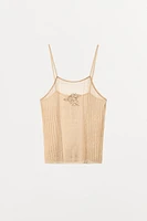 FLORAL EMBROIDERED KNIT TOP