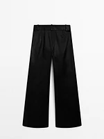 Straight-leg trousers with shiny detail - Studio