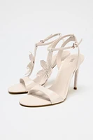 SANDALES À TALONS EFFET VERNI FLEUR