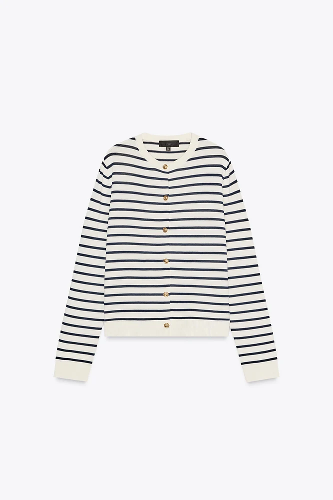 GILET EN MAILLE RAYURES