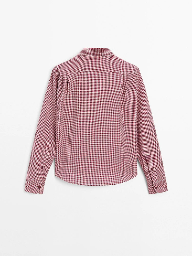 Cotton blend check shirt