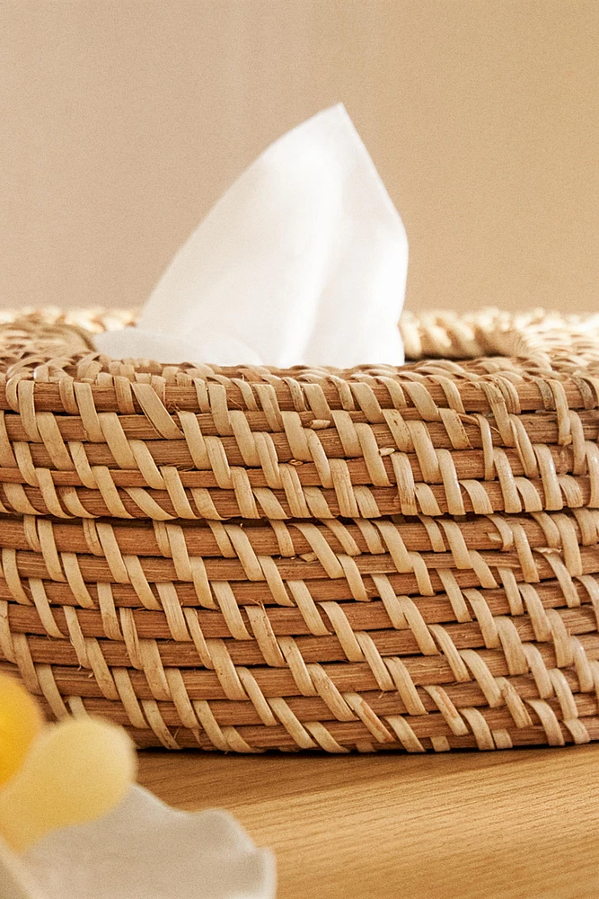 RATTAN BABY WIPE HOLDER