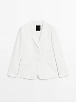 100% linen blazer with lapel detail