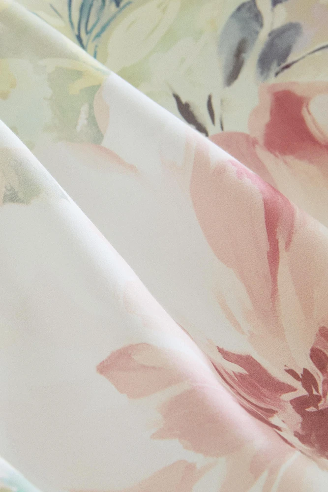 FLORAL PRINT SATEEN DUVET COVER