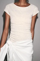 SIDE DRAPE T-SHIRT