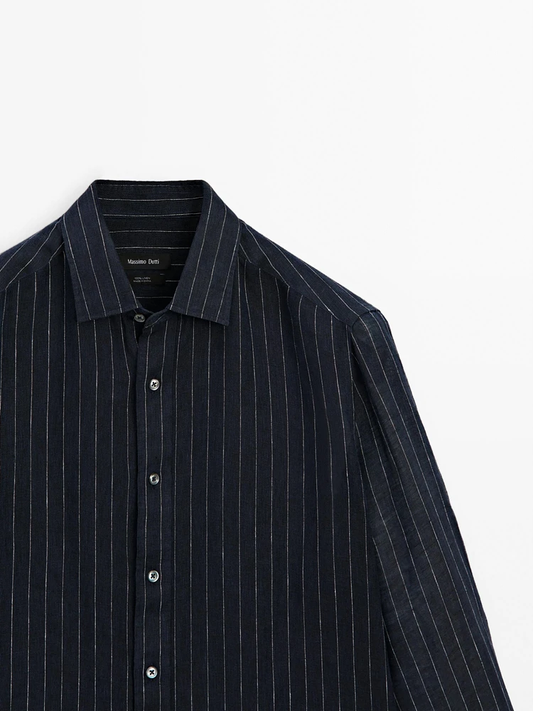 100% linen pinstripe shirt
