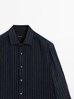 100% linen pinstripe shirt