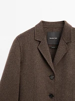 Blazer à col sartorial en laine mélangée