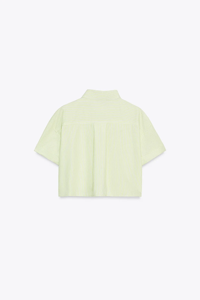 POPLIN CROP SHIRT