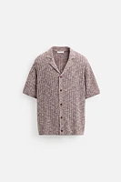 CONTRAST KNIT SHIRT