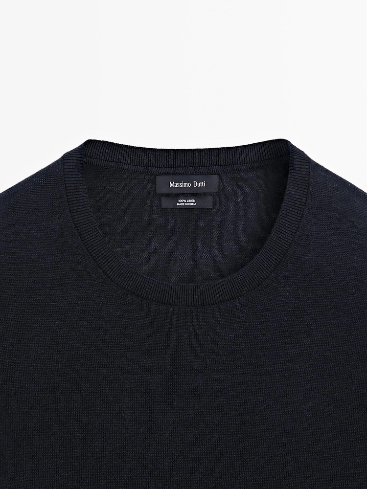Lightweight 100% linen knit sweater