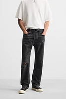 RIPPED REGULAR STRAIGHT FIT JEANS