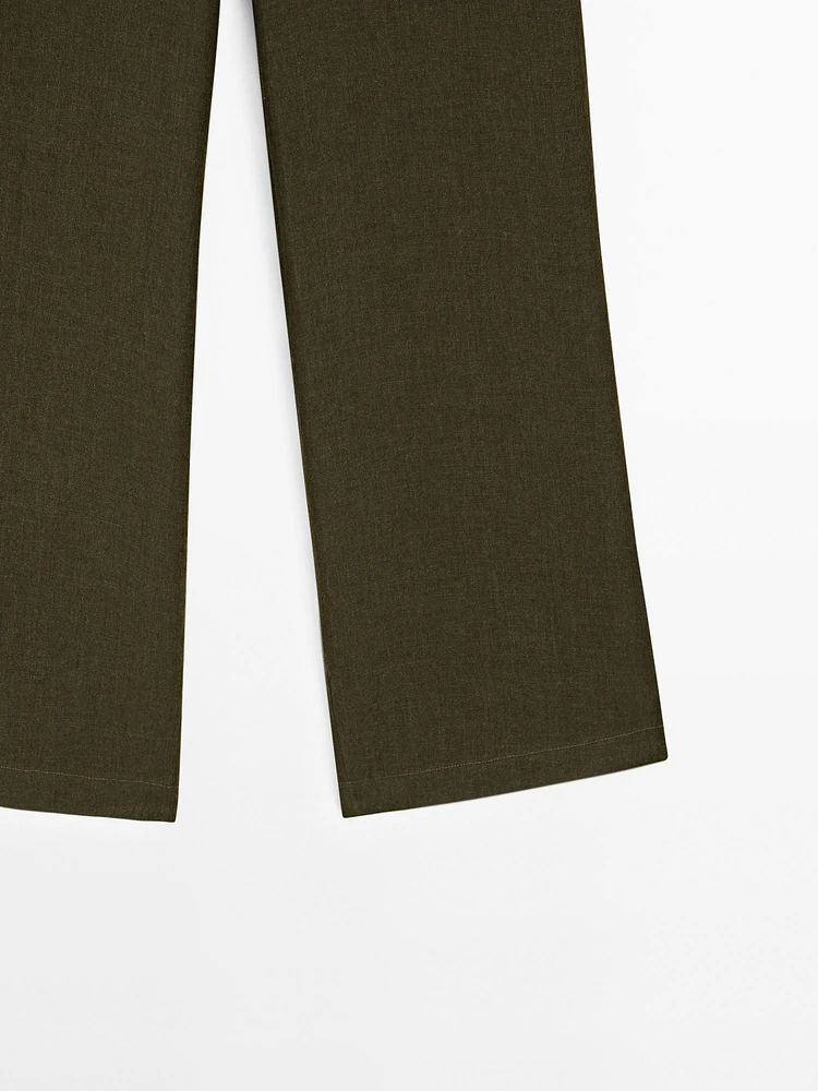 Pantalon droit 100 % lin