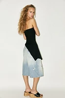 TEXTURED BANDEAU TOP