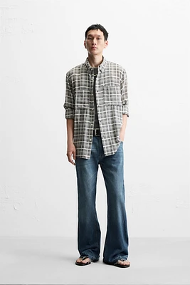 FLOWY PLAID SHIRT