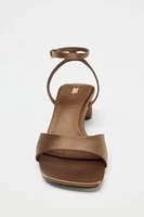 SATIN EFFECT HEELED SANDALS