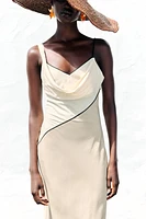 ROBE MI-LONGUE EN MATIÈRES VARIÉES