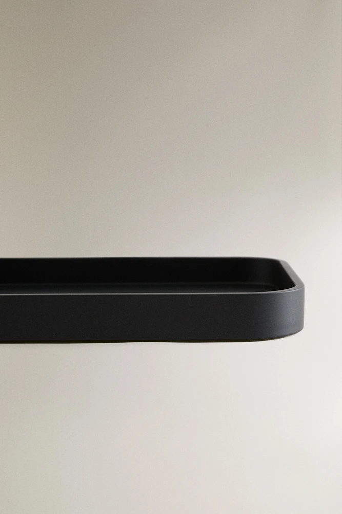 BLACK RESIN BATHROOM TRAY