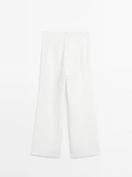 Flowing linen blend trousers with corset belt - Limited Edition