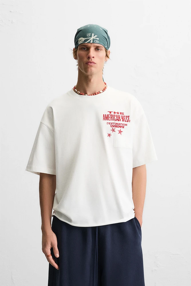 T-SHIRT IMPRIMÉ DÉLAVÉ