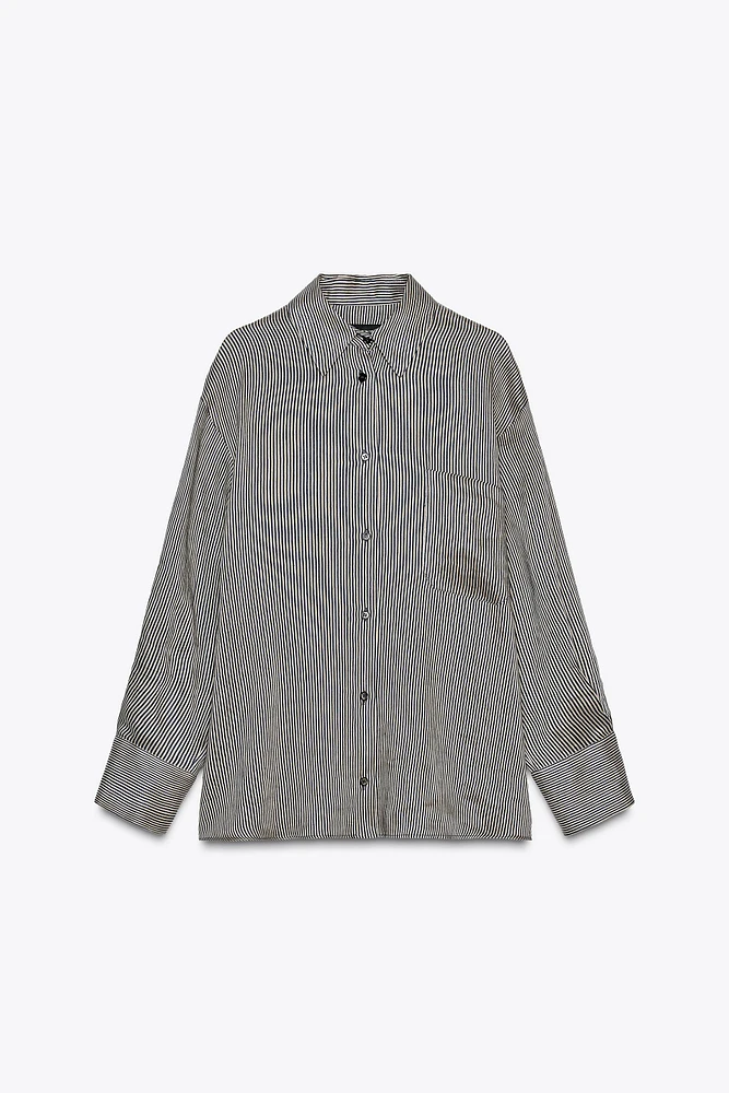 STRIPED LINEN BLEND SHIRT ZW COLLECTION