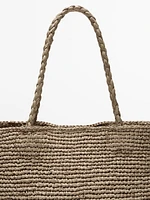 Natural raffia shopper bag