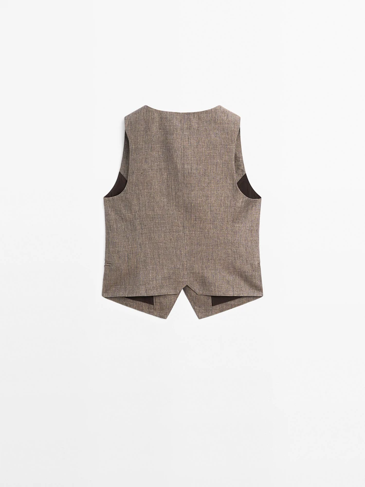 Gilet tailleur 100 % lin