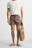 FLORAL PRINT MID-LENGTH SWIMSUIT