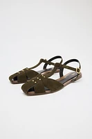 SPLIT LEATHER FISHERMAN SANDALS