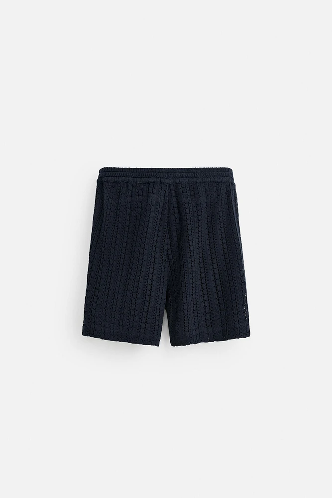 STRUCTURED CROCHET SHORTS