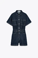 COMBINAISON COURTE EN DENIM Z1975 À MANCHES COURTES