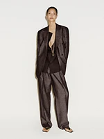 Pantalon à pince en lin chiné - Limited Edition