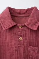 ENSEMBLE DE JOGGING POLO ET BERMUDA TEXTURÉ