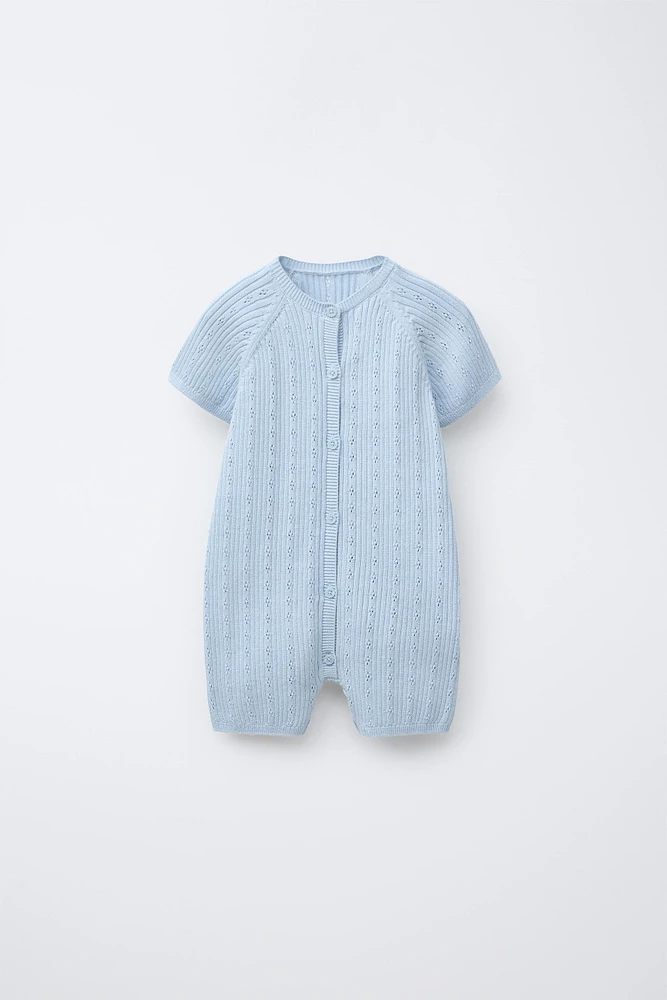 COMBI-SHORT EN MAILLE AJOURÉ