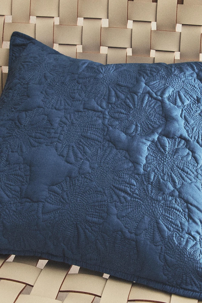 HOUSSE DE COUSSIN ÉDREDON CONTRASTANT RELIEF FLEURS