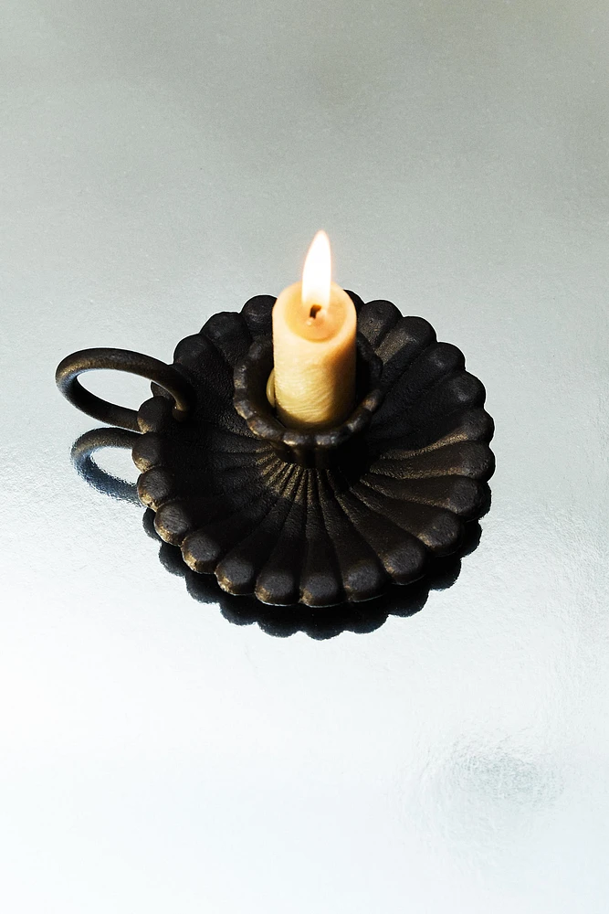 METAL FLOWER CANDLESTICK