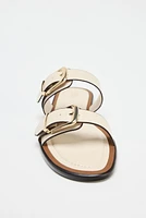 DOUBLE STRAP BUCKLE SANDALS