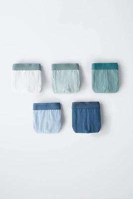 6-14 ANS / LOT DE CINQ CALEÇONS BOXERS UNIS