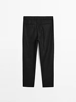 100% linen jogger trousers