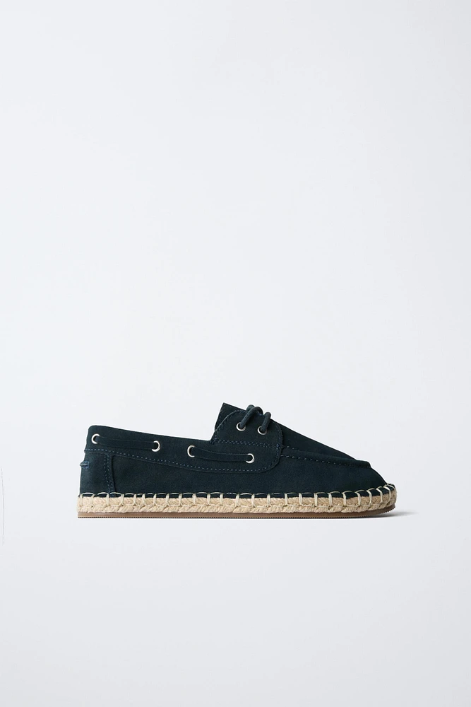 CHAUSSURES BATEAU JUTE CROÛTE DE CUIR