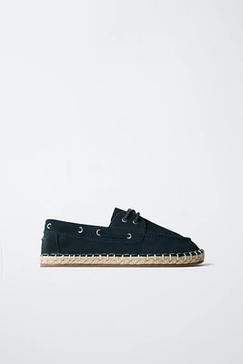 SPLIT LEATHER JUTE DECK SHOES