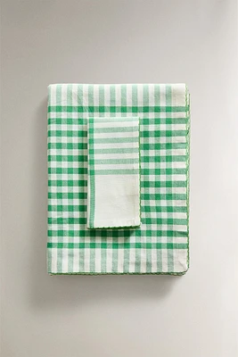 NAPPE COTON TEINTÉ CARREAUX