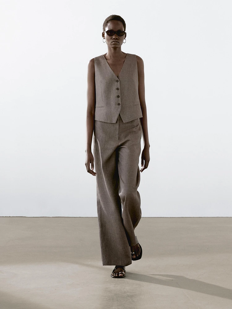 Gilet tailleur 100 % lin