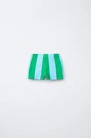 3-6 YEARS/STRIPED LEMON SWIM TRUNKS