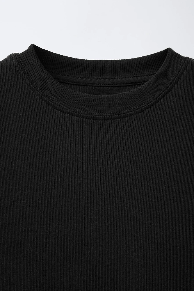 SLEEVELESS RIBBED T-SHIRT