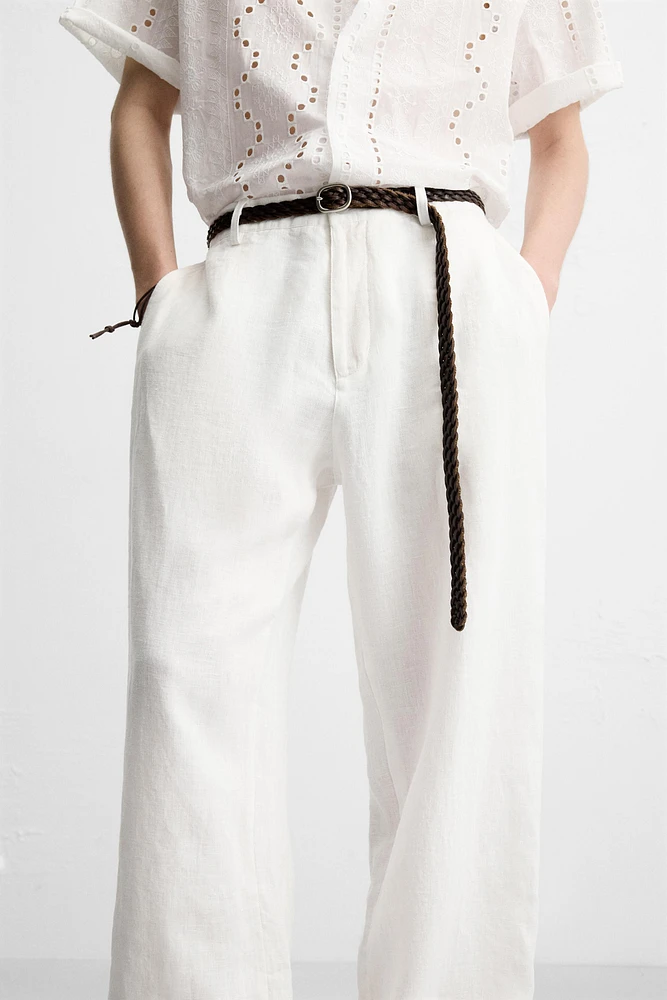 PANTALON RELAXED FIT 100 % LIN