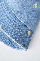 FLORAL DENIM BUCKET HAT