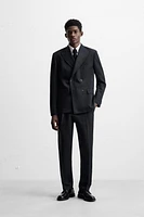 BLAZER COSTUME À CHEVRONS LIN - COTON