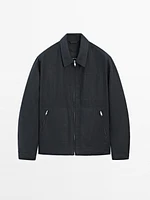 100% linen zip-up jacket