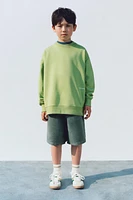 PLAIN SWEATSHIRT WITH EMBROIDERED TEXT